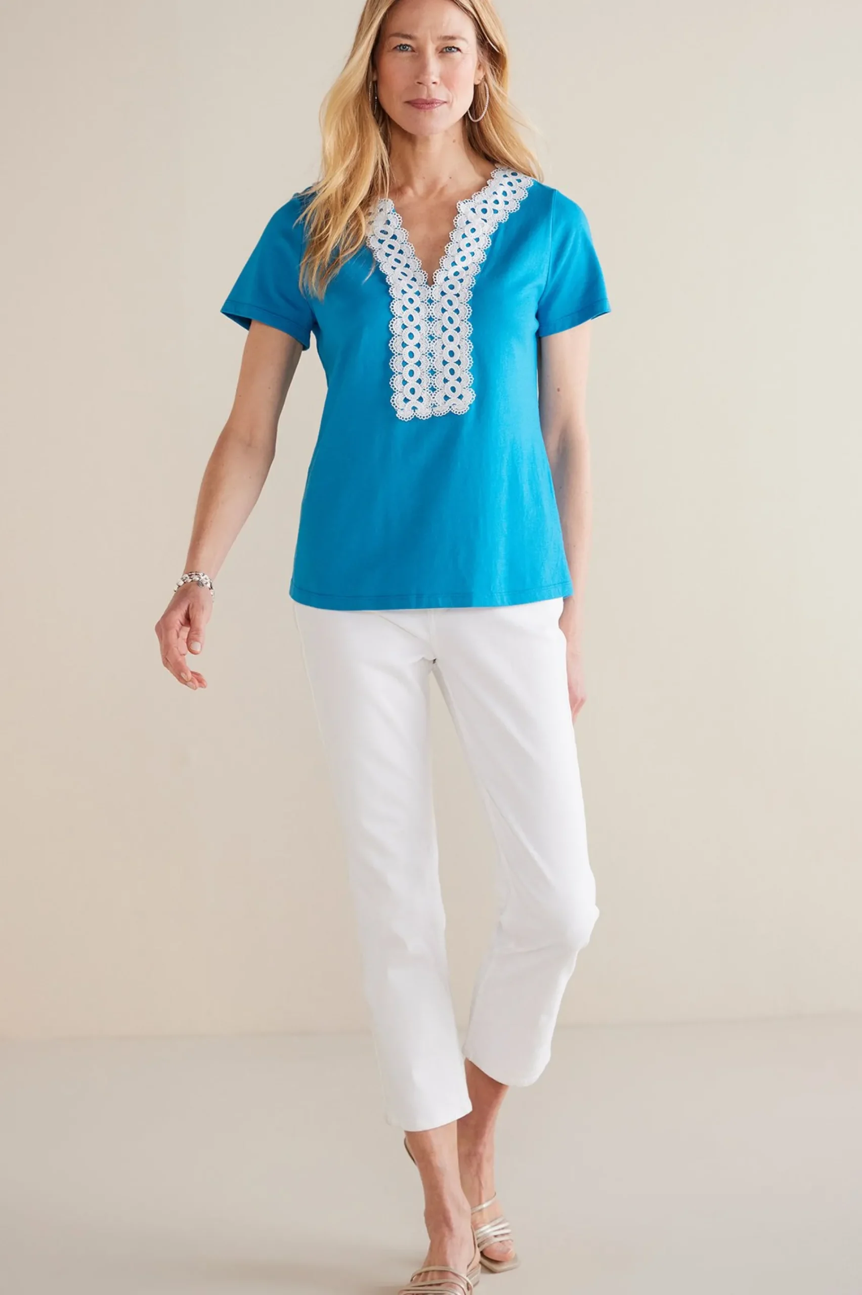 petites_kaitlyn_embellish_1.webp Into The Blues | Global Artistry-Soft Surroundings Petites Kaitlyn Embellished Knit Tee Swedish Blue