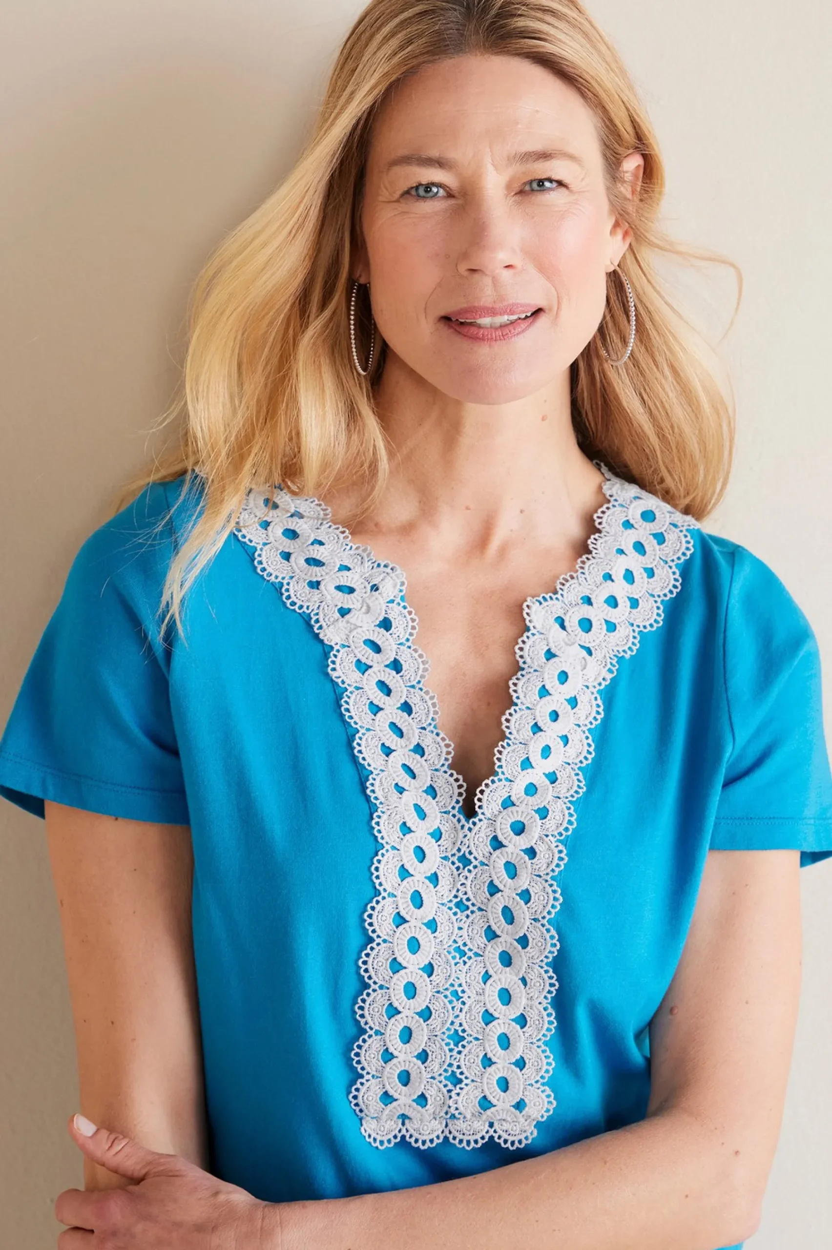 petites_kaitlyn_embellish_4.webp Into The Blues | Global Artistry-Soft Surroundings Petites Kaitlyn Embellished Knit Tee Swedish Blue