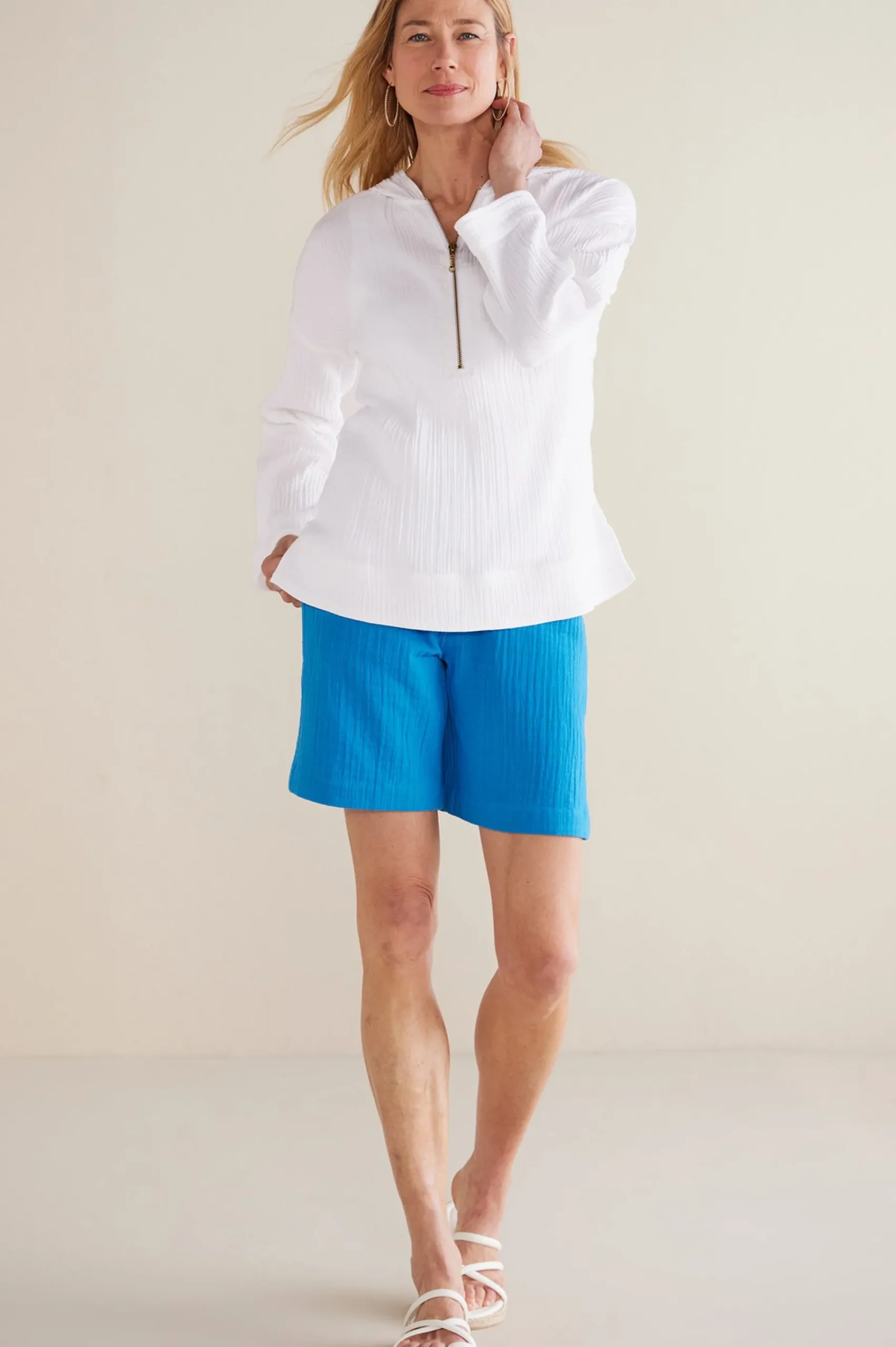 petites_kemia_gauze_hoodi_1.webp Gauze Shop-Soft Surroundings Petites Kemia Gauze Hoodie American Beauty