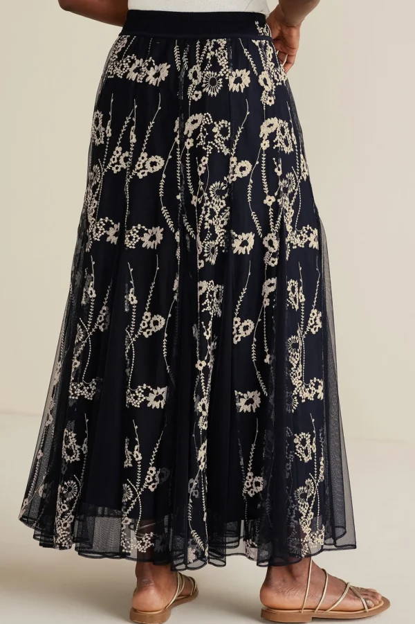 Global Artistry | Skirts-Soft Surroundings Petites Leatrice Embroidered Maxi Skirt Black
