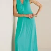 Into The Blues | The Floral Shop-Soft Surroundings Petites Lenora Knit Maxi Dress Porcelain Blue