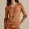 long sleeve | pullovers-Soft Surroundings Petites Linette Top Hazelnut
