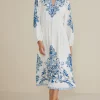 Into The Blues | Global Artistry-Soft Surroundings Petites Louise Midi Dress Perissa Scarf