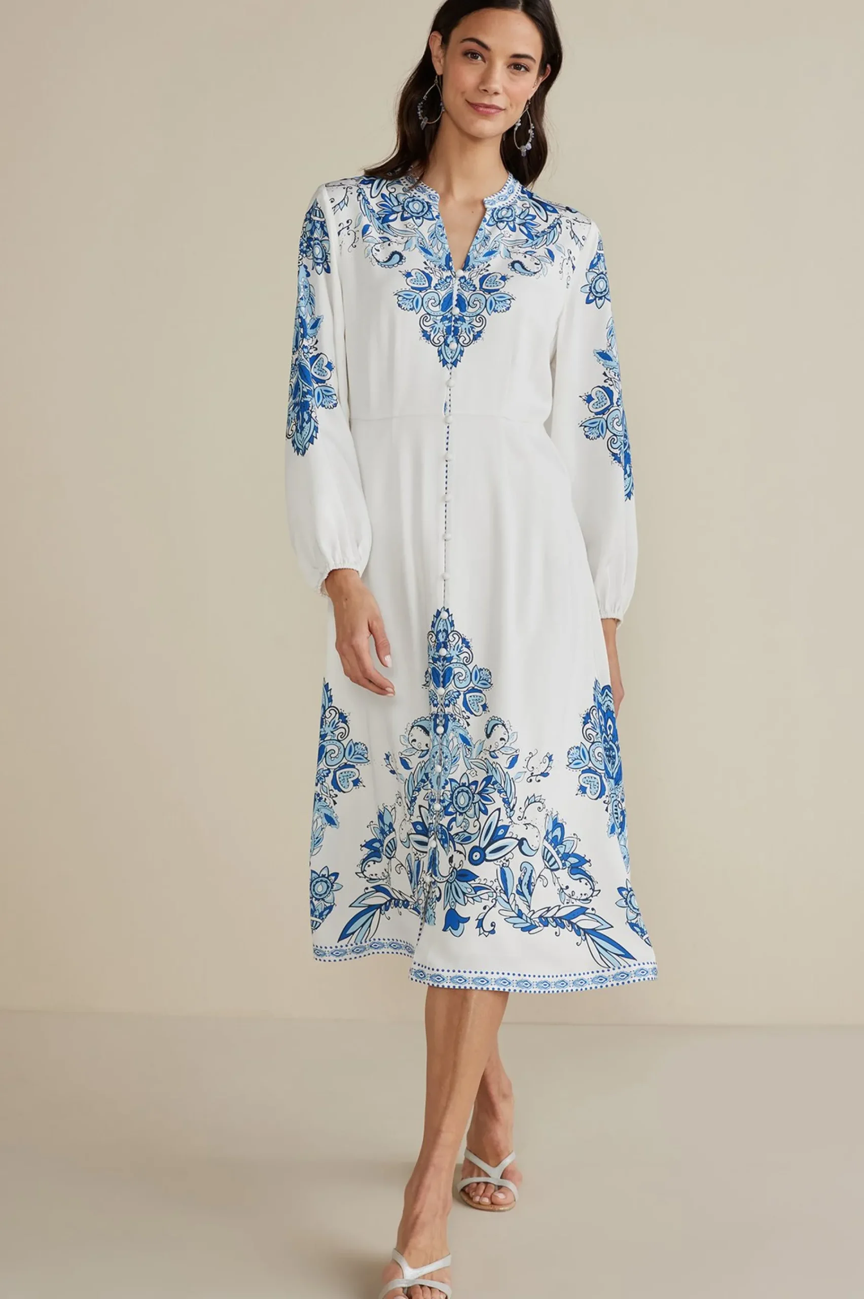 petites_louise_midi_dress_0.webp Into The Blues | Global Artistry-Soft Surroundings Petites Louise Midi Dress Perissa Scarf