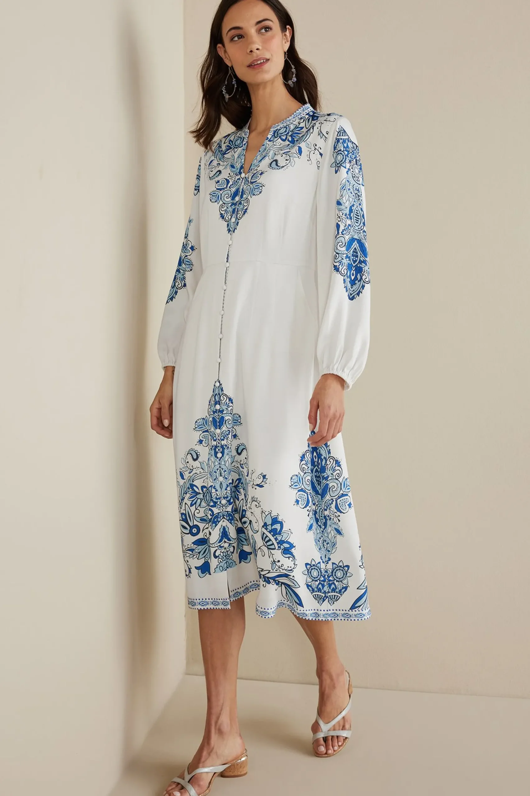 petites_louise_midi_dress_1.webp Into The Blues | Global Artistry-Soft Surroundings Petites Louise Midi Dress Perissa Scarf