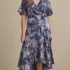 between season | patterned-Soft Surroundings Petites Minerva Dress Navy Blue