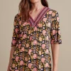 elbow length | pullovers-Soft Surroundings Petites Minta Top Multi Floral