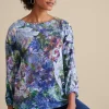 long sleeve | pullovers-Soft Surroundings Petites Myra Top Tapestry Multi