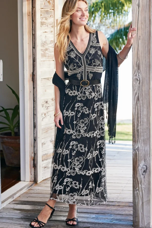 Global Artistry | Dresses-Soft Surroundings Petites Olivia Maxi Dress Black