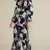 The Floral Shop | Dresses-Soft Surroundings Petites Penelope Long Sleeve Jumpsuit Black