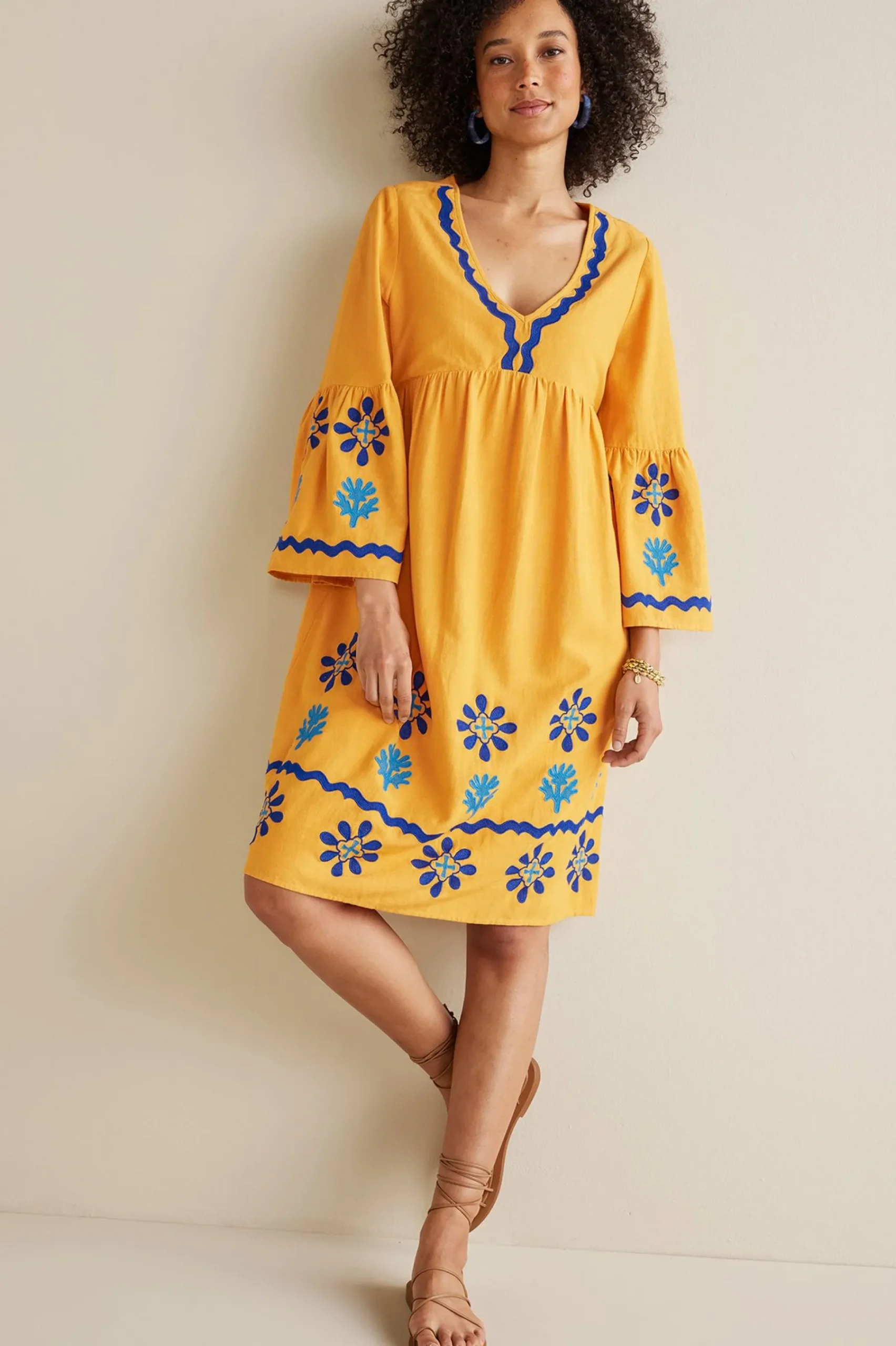 petites_petra_short_dress_0.webp Global Artistry | Dresses-Soft Surroundings Petites Petra Short Dress Golden Glow
