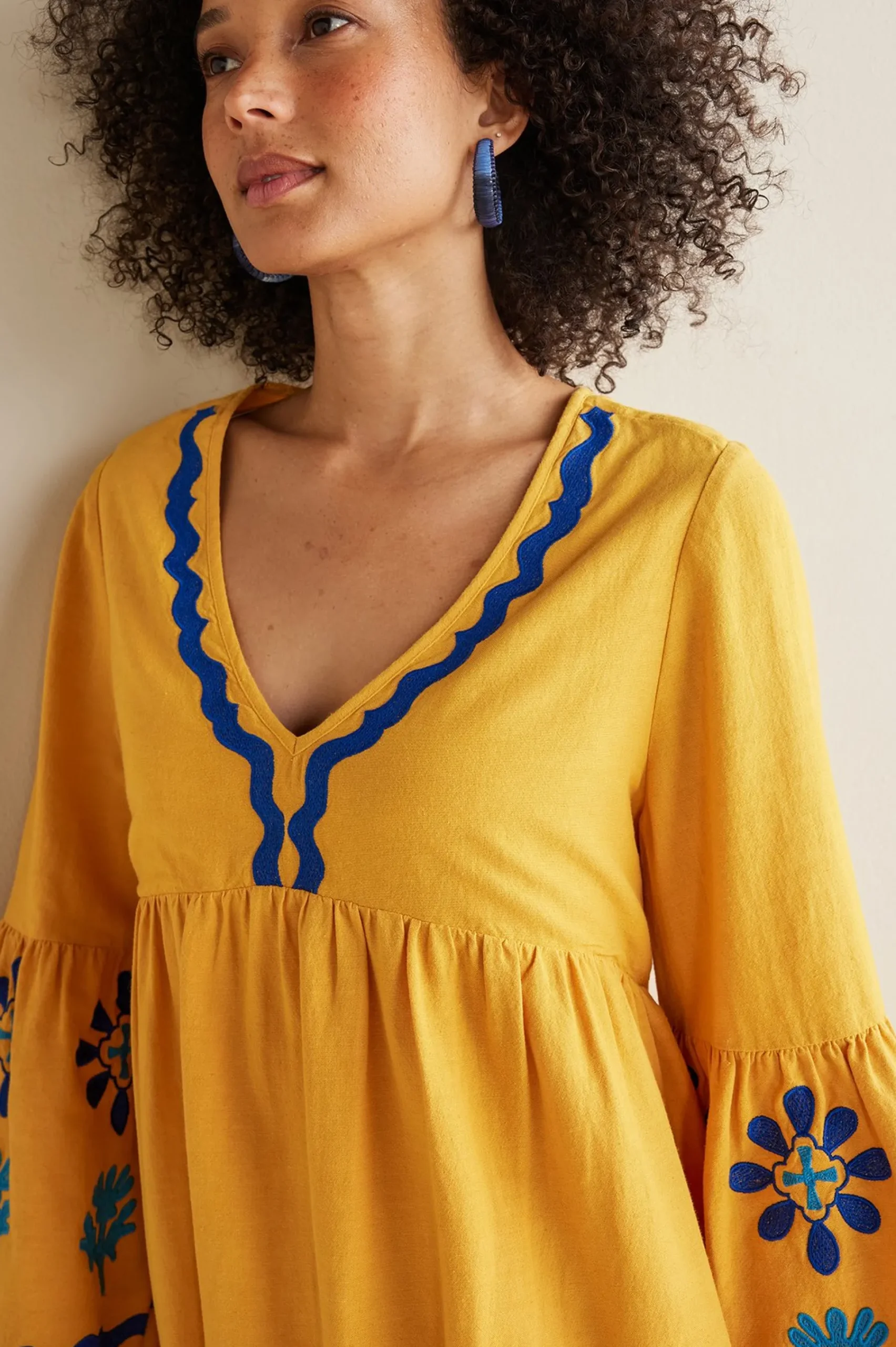 petites_petra_short_dress_5.webp Global Artistry | Dresses-Soft Surroundings Petites Petra Short Dress Golden Glow