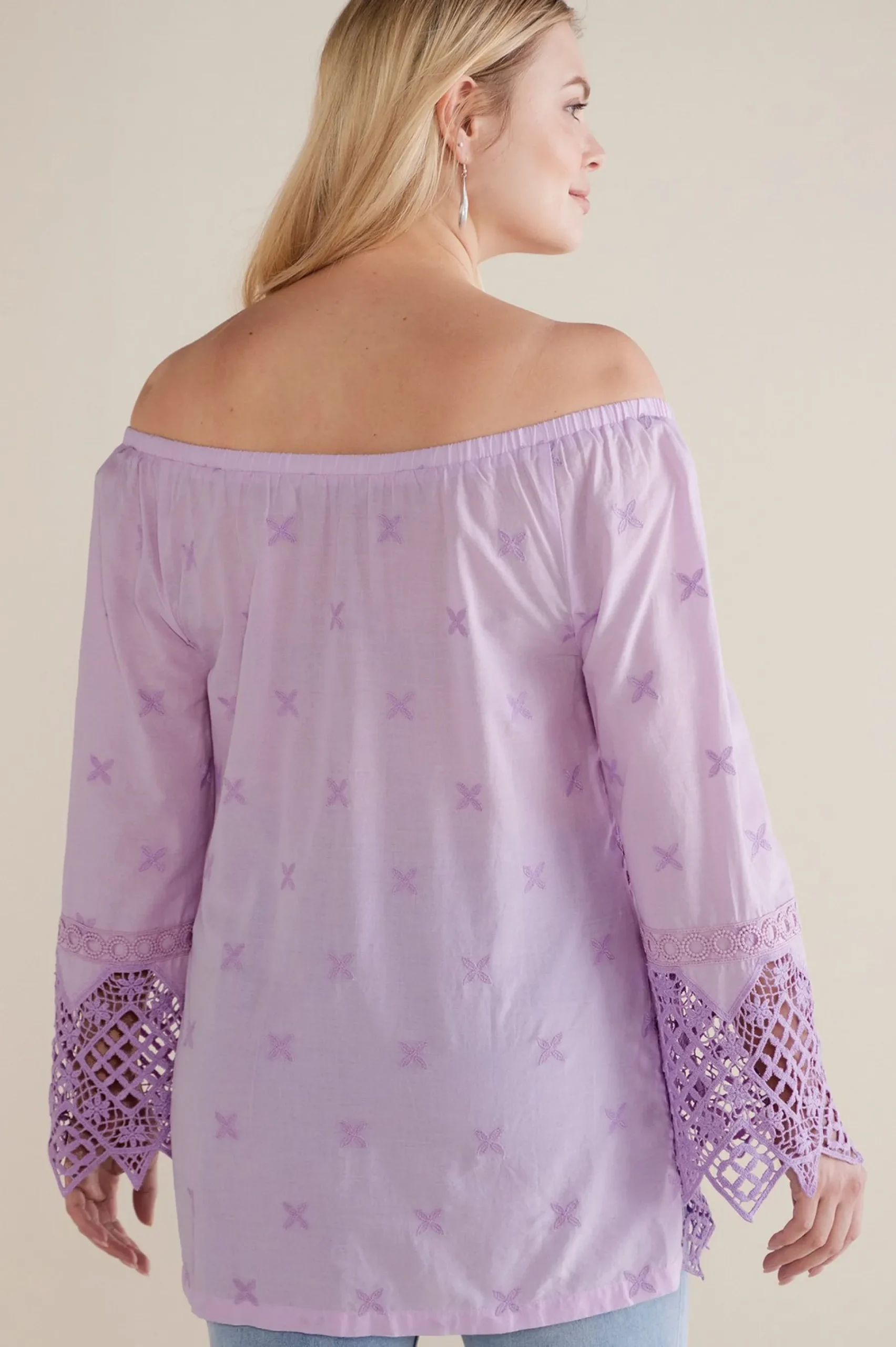 petites_pilar_off_the_sho_2.webp Feminine Flourish | Global Artistry-Soft Surroundings Petites Pilar Off the Shoulder Top Orchid Bloom