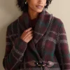 Jackets & Coats | Sweaters & Cardigans-Soft Surroundings Petites Plaid Sweater Coat Brown Plaid