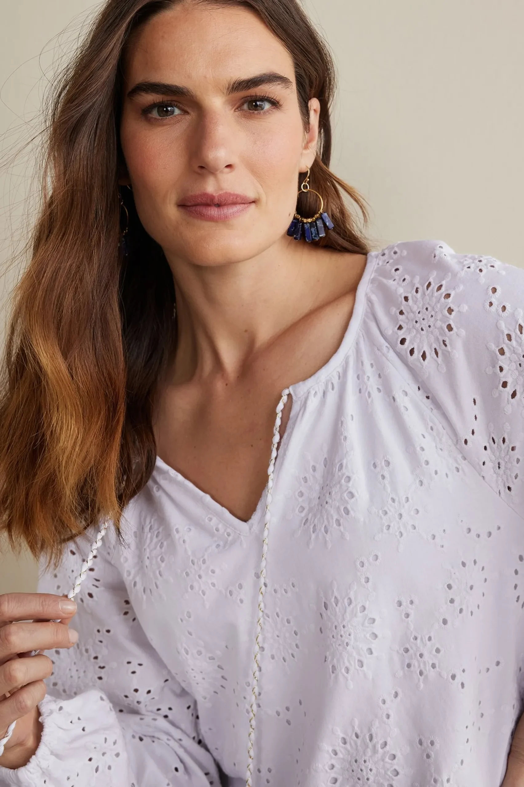 petites_rhiannon_eyelet_p_4.webp Feminine Flourish | Global Artistry-Soft Surroundings Petites Rhiannon Eyelet Peasant Top White