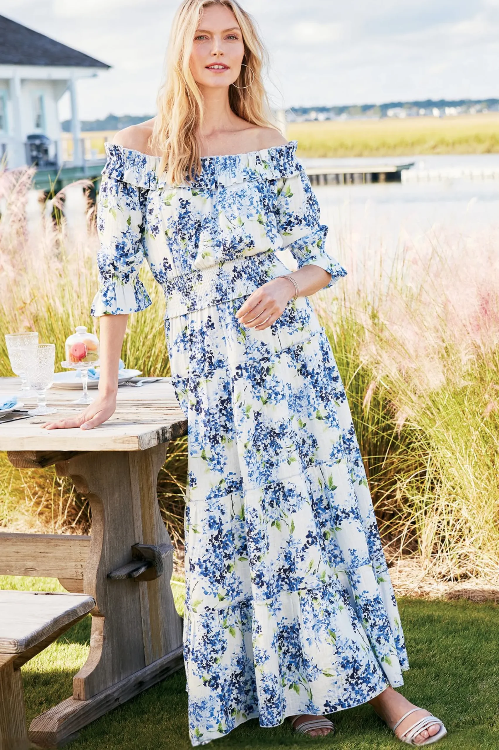 petites_rosana_maxi_dress_3.webp Into The Blues | The Floral Shop-Soft Surroundings Petites Rosana Maxi Dress Wisteria