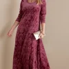 Feminine Flourish | Dresses-Soft Surroundings Petites Santiago Embossed Velvet Dress