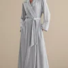 Sleepwear & Lounge-Soft Surroundings Petites Silk Velvet Robe Platinum Grey