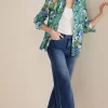 Jeans-Soft Surroundings Petites Ultimate Denim Wide Leg Crop Jeans Mirror Lake Wash