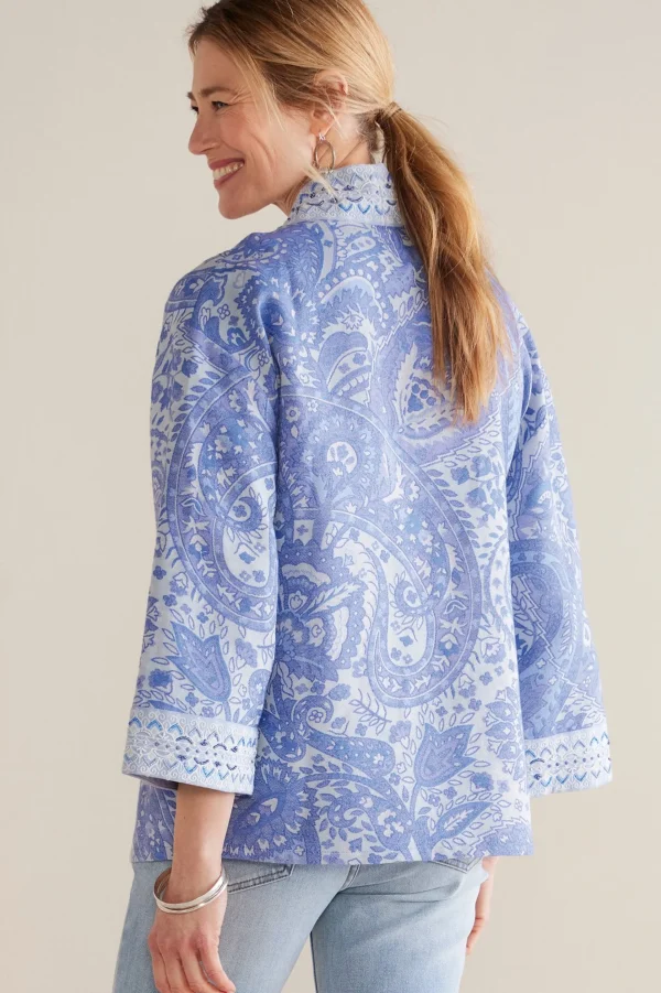 Global Artistry | Jackets & Coats-Soft Surroundings Petites Verrado Jacket Indigo Paisley