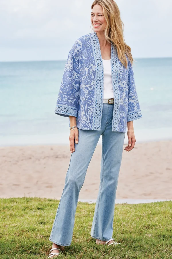 Global Artistry | Jackets & Coats-Soft Surroundings Petites Verrado Jacket Indigo Paisley