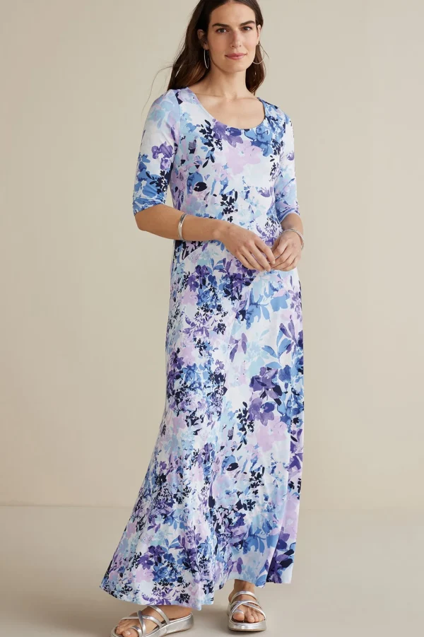 Feminine Flourish | The Floral Shop-Soft Surroundings Petites Vivienne Dress Garden Dream Blue
