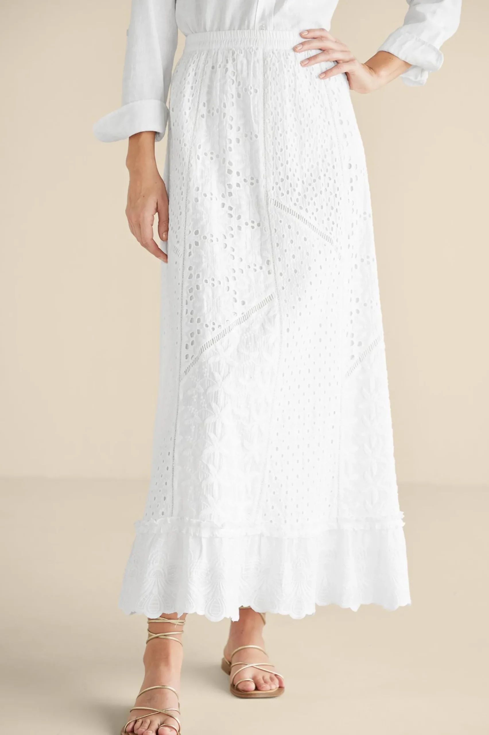 porfiria_embellished_skir_1.webp Feminine Flourish | Vacation Shop-Soft Surroundings Porfiria Embellished Skirt Coronet Blue