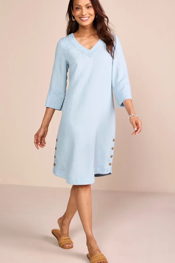 Into The Blues | Vacation Shop-Soft Surroundings Positano Getaway Dress Denim Blue