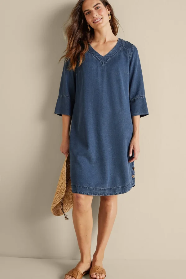 Into The Blues | Vacation Shop-Soft Surroundings Positano Getaway Dress Denim Blue