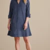 Into The Blues | casual-Soft Surroundings Rani Faux Suede Dress Navy Sea