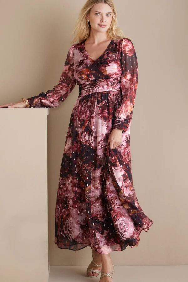 Feminine Flourish | occasion dresses-Soft Surroundings Rina Silk Dress Multi Floral
