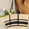 Handbags-Soft Surroundings Rosalie Stripe Tote Natural/Black