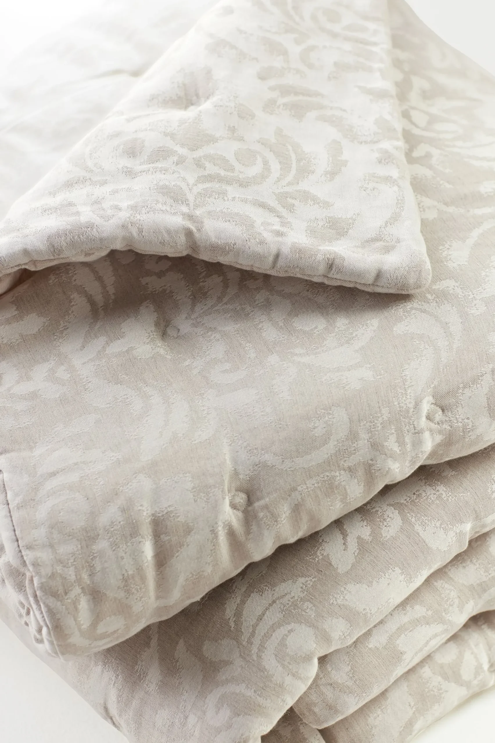 rosalyn_damask_comforter_0.webp comforters | quilts, coverlets & duvet covers-Soft Surroundings Rosalyn Damask Comforter Rose Sand