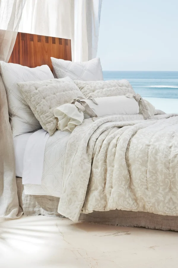 comforters | quilts, coverlets & duvet covers-Soft Surroundings Rosalyn Damask Comforter Rose Sand