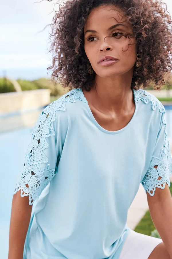 Feminine Flourish | Into The Blues-Soft Surroundings Sabrina Top Blue Bonnet