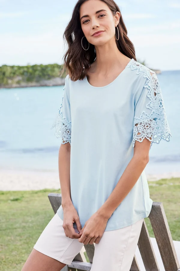 Feminine Flourish | Into The Blues-Soft Surroundings Sabrina Top Blue Bonnet