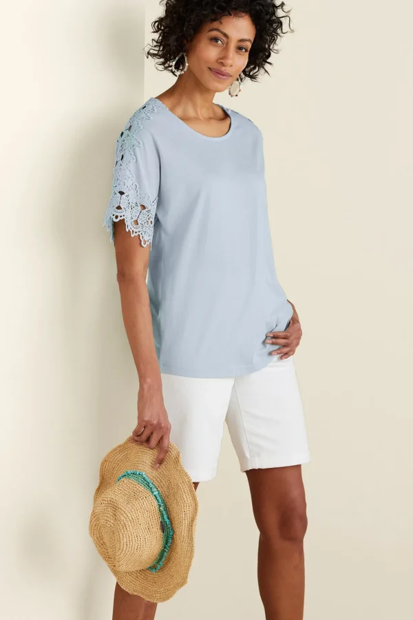 Feminine Flourish | Into The Blues-Soft Surroundings Sabrina Top Blue Bonnet