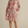 Vacation Shop | vacation dresses-Soft Surroundings Sadie Short Dress Coral Paisley