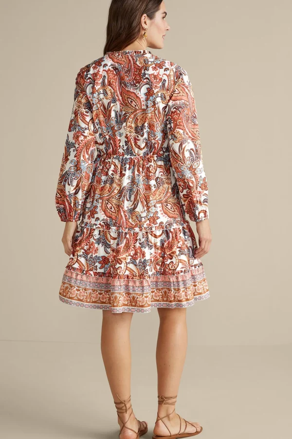 Vacation Shop | vacation dresses-Soft Surroundings Sadie Short Dress Coral Paisley