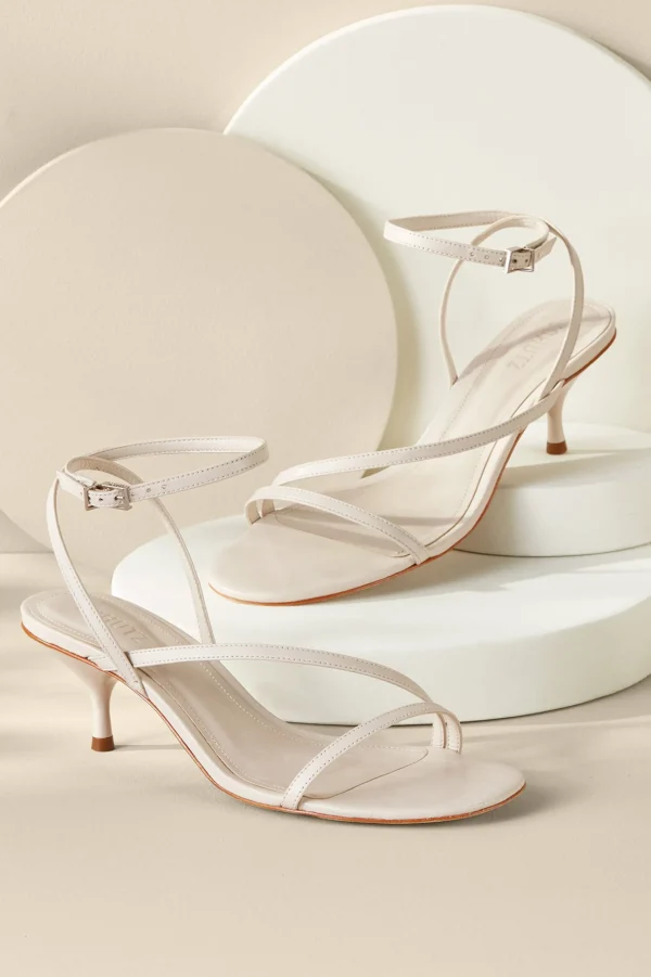 sandals-Soft Surroundings Schutz Helene Kitten Heel Sandal Pearl