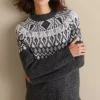 Everyday Styles | Sweaters & Cardigans-Soft Surroundings Seelie Fair Isle Sweater Dark Grey
