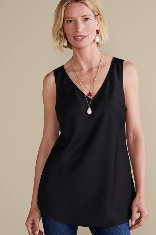 Everyday Styles | sleeveless-Soft Surroundings Selena Tank Cabernet