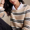 Sweaters & Cardigans | long sleeve-Soft Surroundings Shayna Cashmere Sweater Camel Stripe