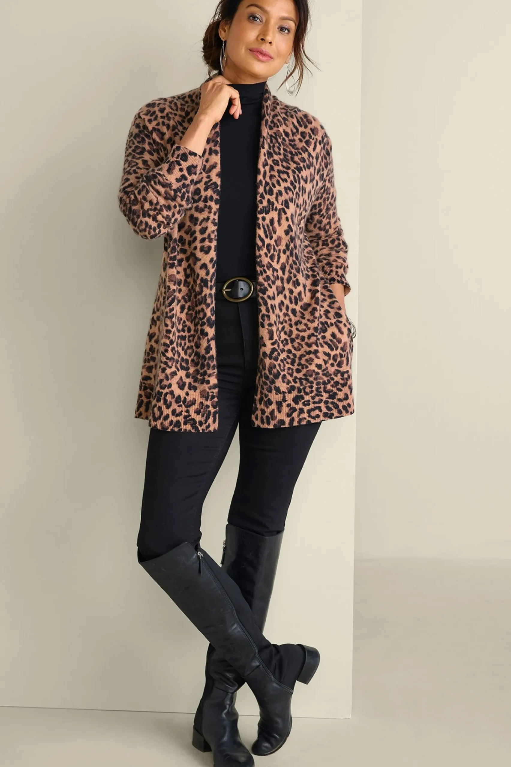 sibyl_cashmere_printed_ca_1.webp Sweaters & Cardigans | prints-Soft Surroundings Sibyl Cashmere Printed Cardigan Snow Leopard