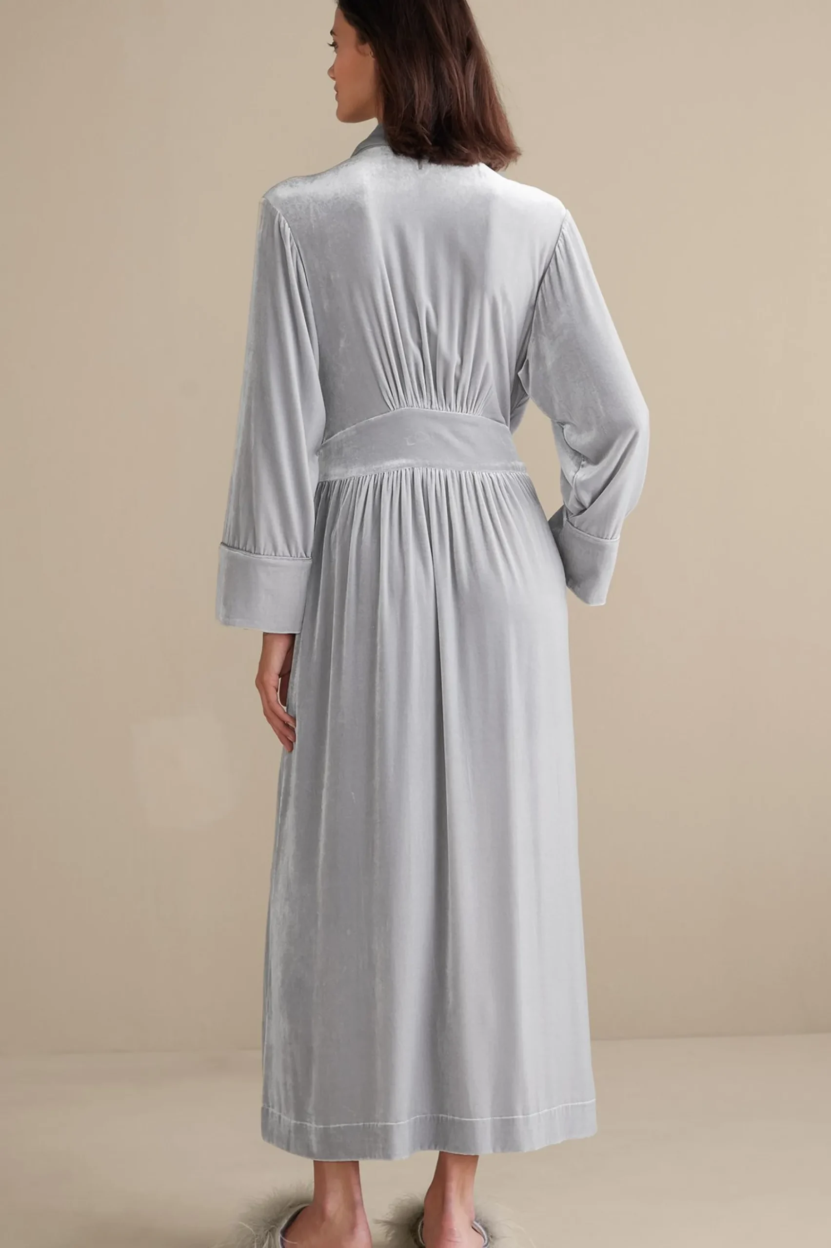 silk_velvet_robe_2.webp Sleepwear & Lounge | EVelvet Styles-Soft Surroundings Silk Velvet Robe Platinum Grey