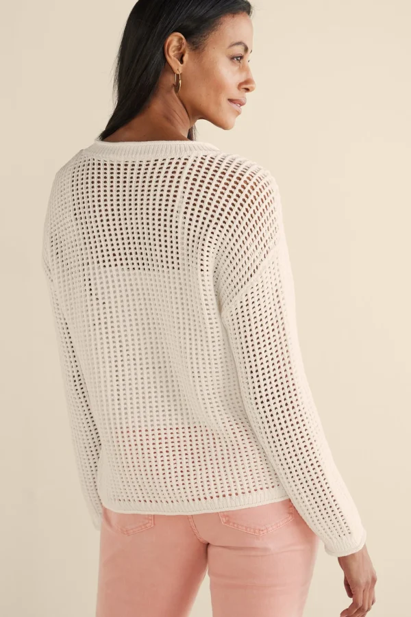 Feminine Flourish | Vacation Shop-Soft Surroundings Simone Crochet Sweater White