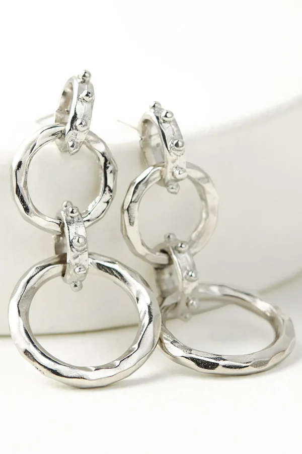 Earrings | earrings-Soft Surroundings Simone Tiered Hoop Earring Silver