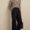 Soft Essential Styles | full length-Soft Surroundings Soft Essential Ponte Wide Leg Pants Black