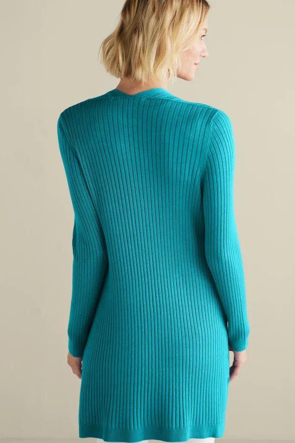 Everyday Styles | Vacation Shop-Soft Surroundings Soft Essential™ Ribbed Long Cardi Black