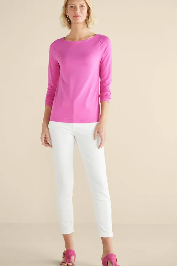 Soft Essential Styles | Into The Blues-Soft Surroundings Soft Essential™ SUPIMA® Long Sleeve Tee Rose Violet